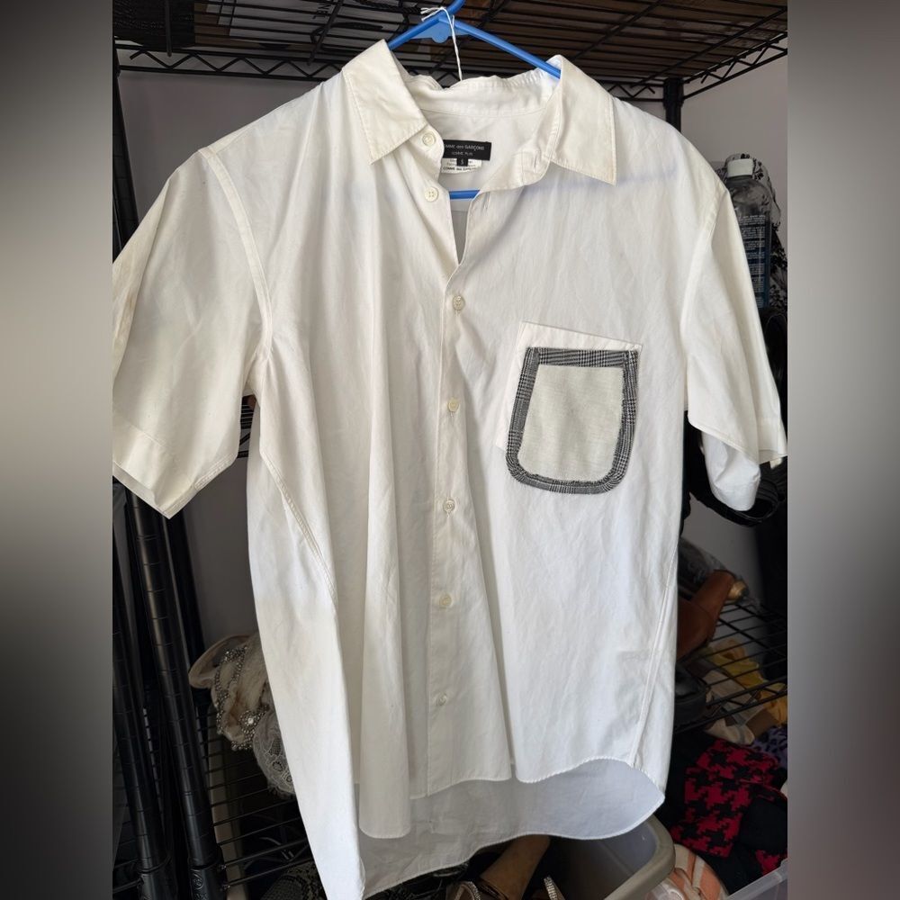 Comme des Garcons White Casual Button Down Shirt
